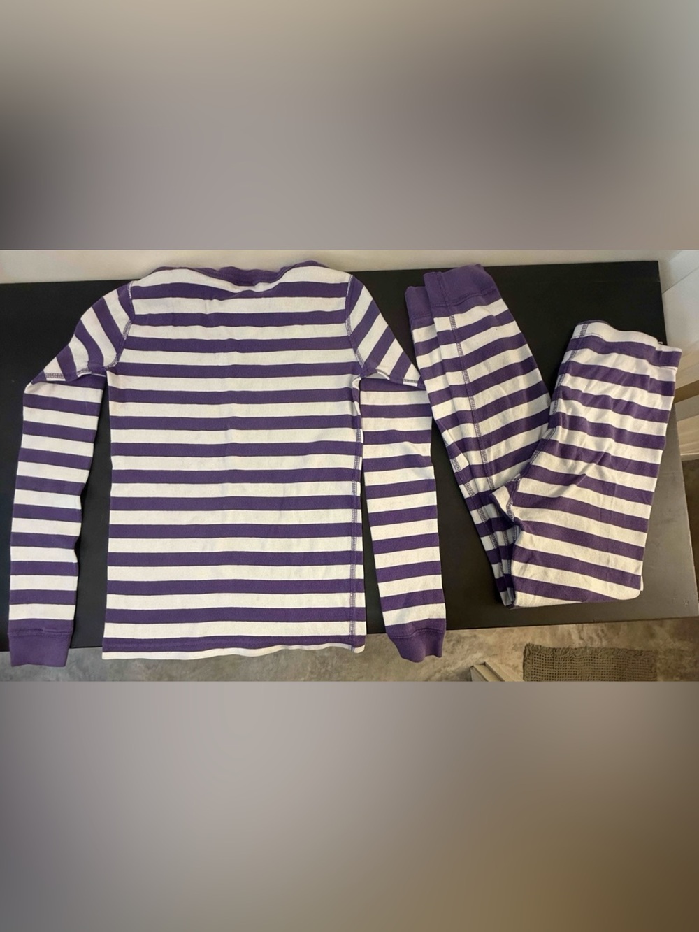 Hanna Andersson Purple and White Striped Pajama Set - Picture 5 of 8